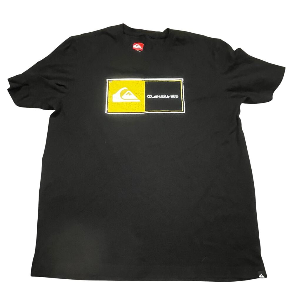 Quiksilver Logo Graphic‎ T-Shirt Mens Large Black Surf Skate Streetwear Tee
